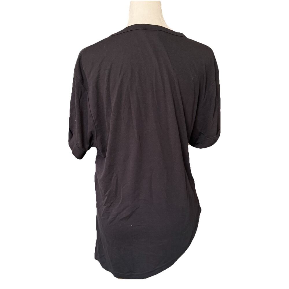 Gymshark Large Essential Tee Asymmetrical Split Side Knot Tie Black T-Shirt Top - Picture 5 of 8